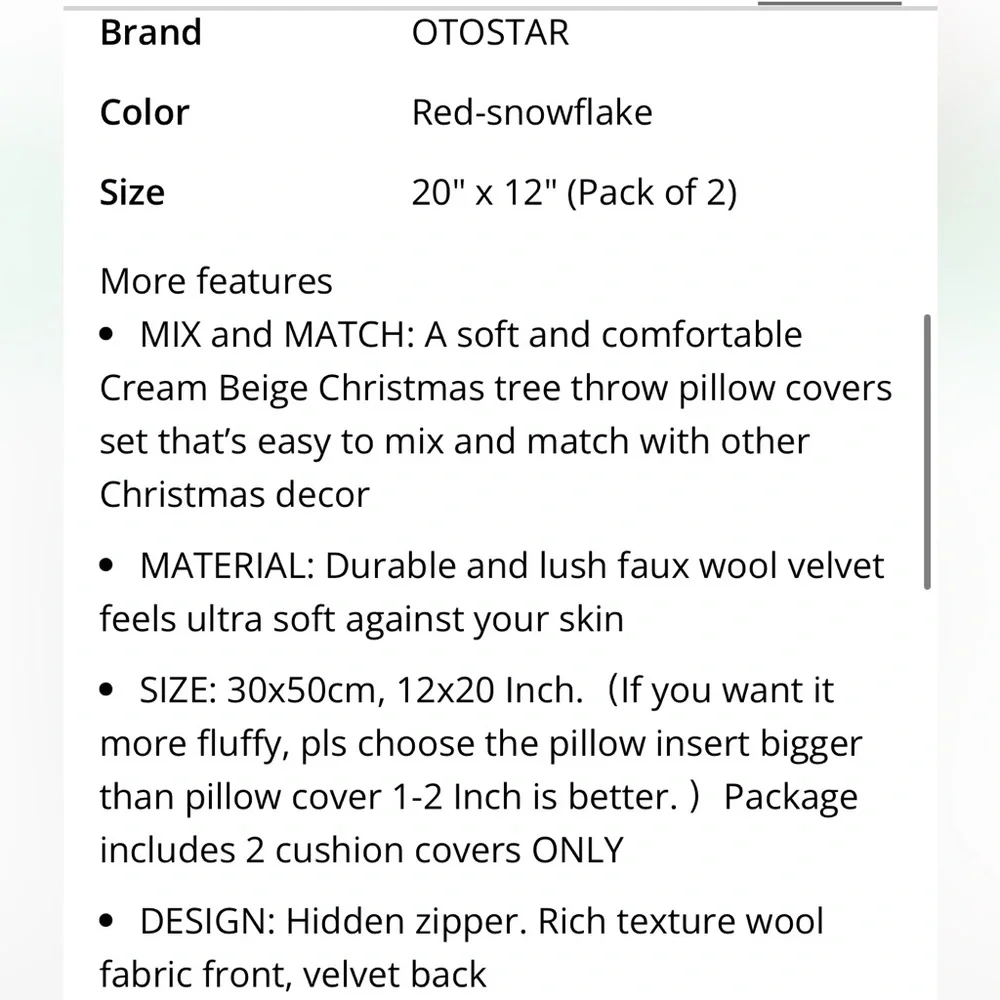 Luxurious Snowflake Red Holiday Throw Pillow Covers 2 Pack